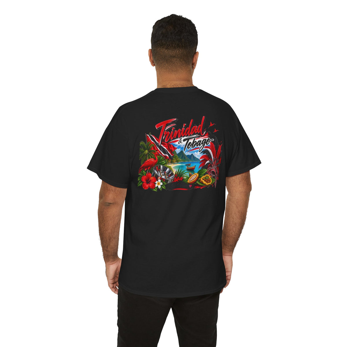 Tropical Trinidad & Tobago Graphic Tee — Vintage Island Car & Palm Design