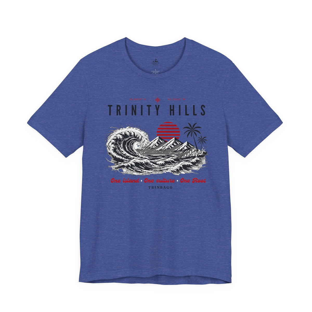 Trinity Hills Beach Tee — Retro Tropical Surf Graphic T-Shirt