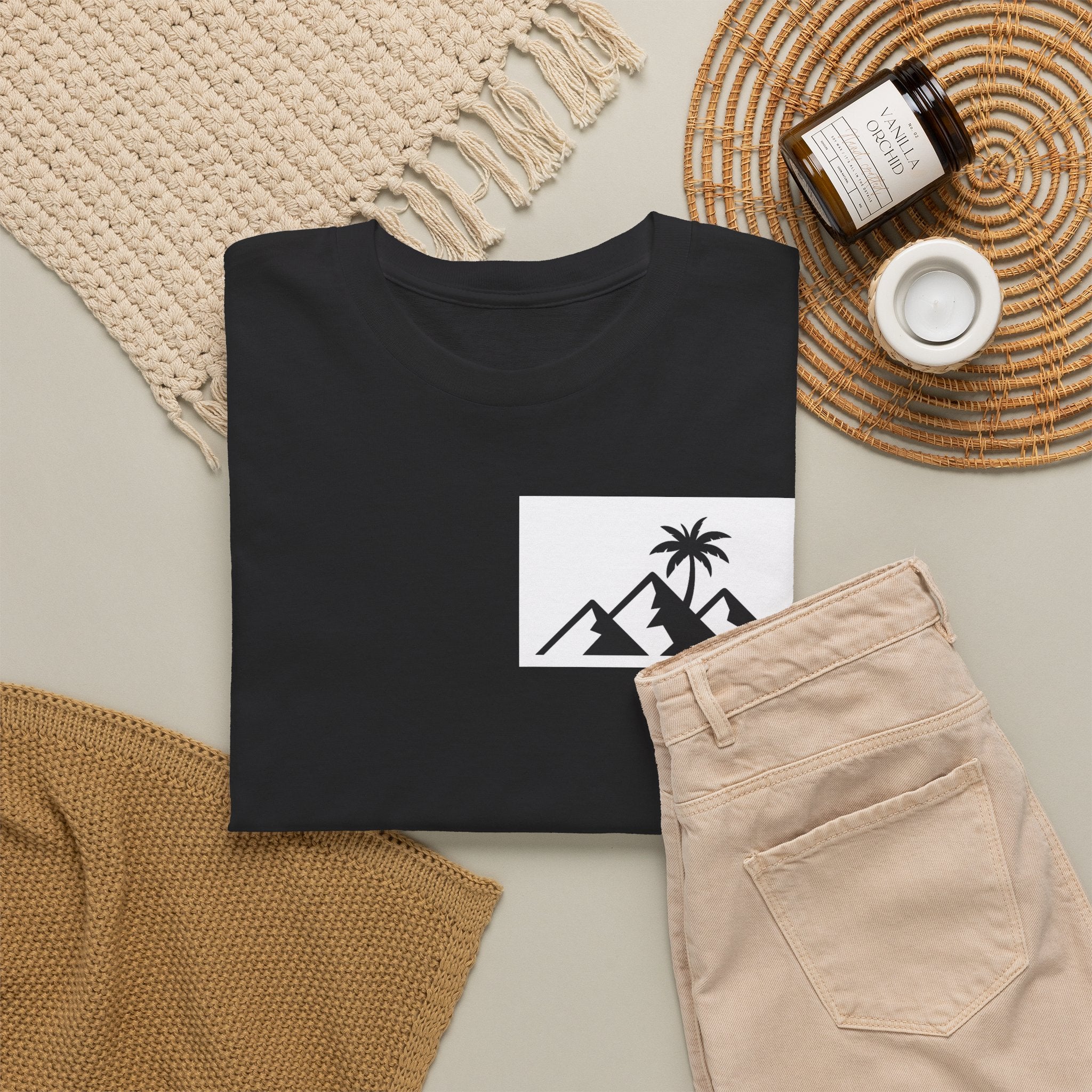 Hills Skate Tee — Minimal Mountain Palm Logo Skateboarding T-Shirt