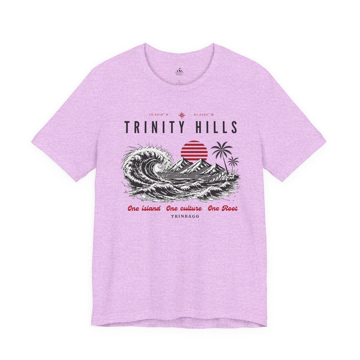 Trinity Hills Beach Tee — Retro Tropical Surf Graphic T-Shirt