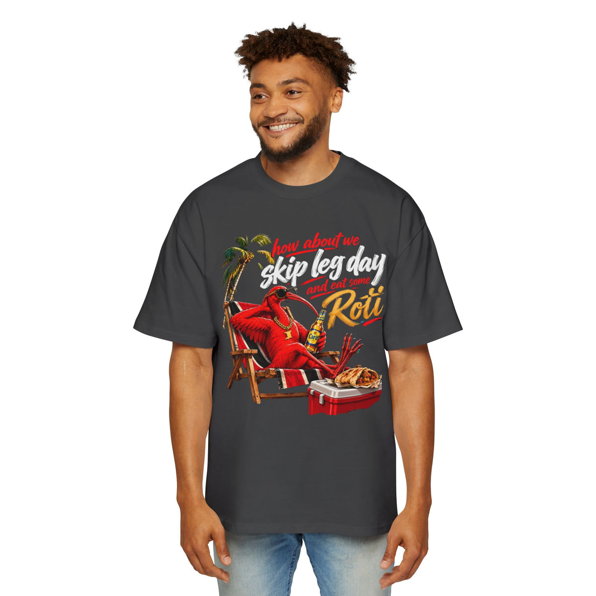 Men's Tee — "How About We Skip Leg Day and Have Some Roti" Graphic T-Shirt