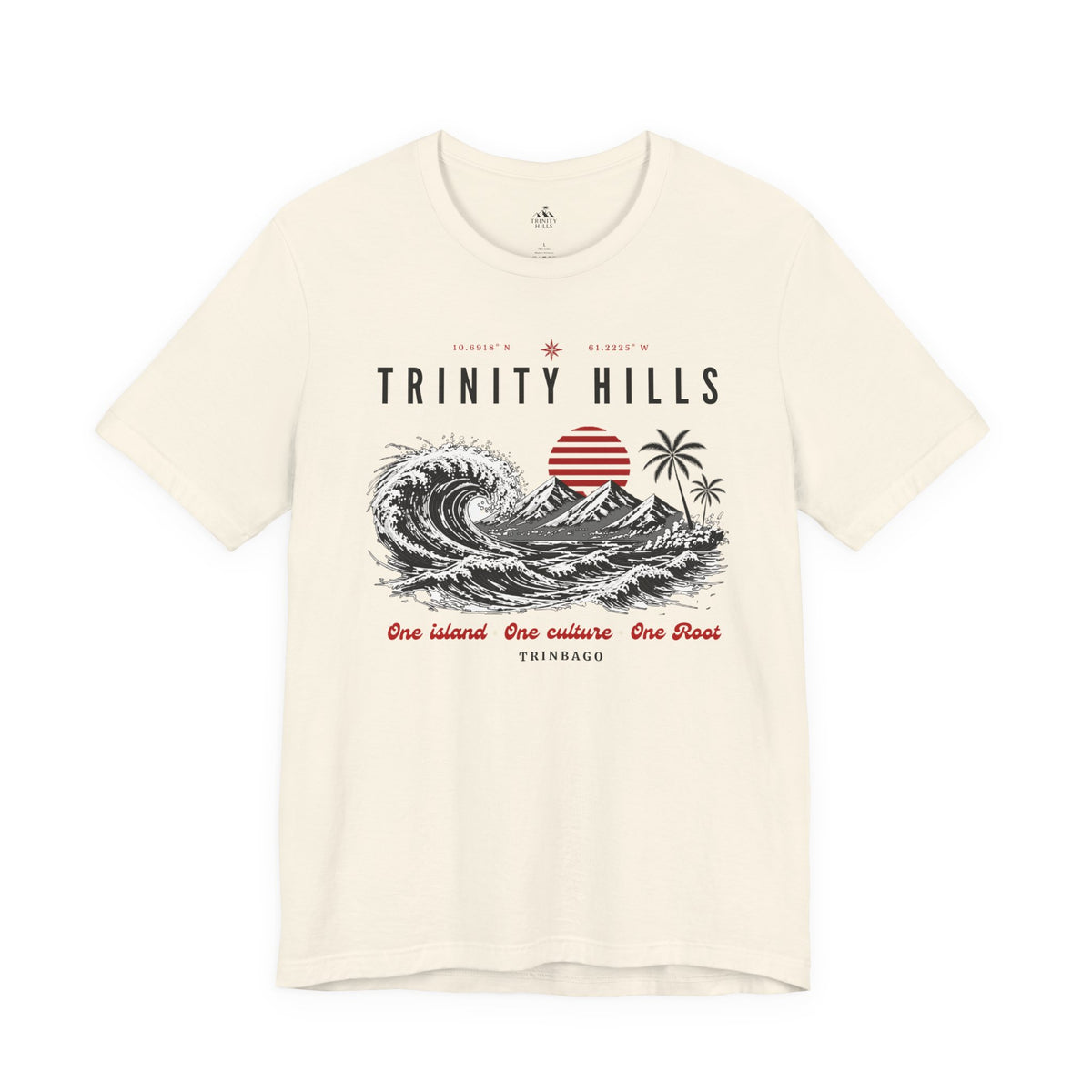 Trinity Hills Beach Tee — Retro Tropical Surf Graphic T-Shirt