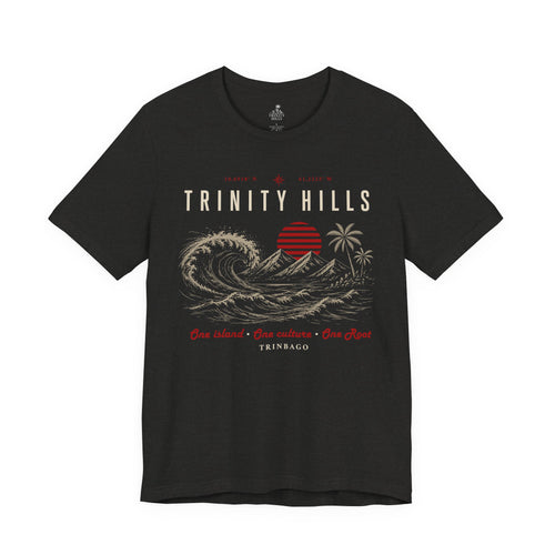 Trinity Hills Beach Tee — Retro Tropical Surf Graphic T-Shirt