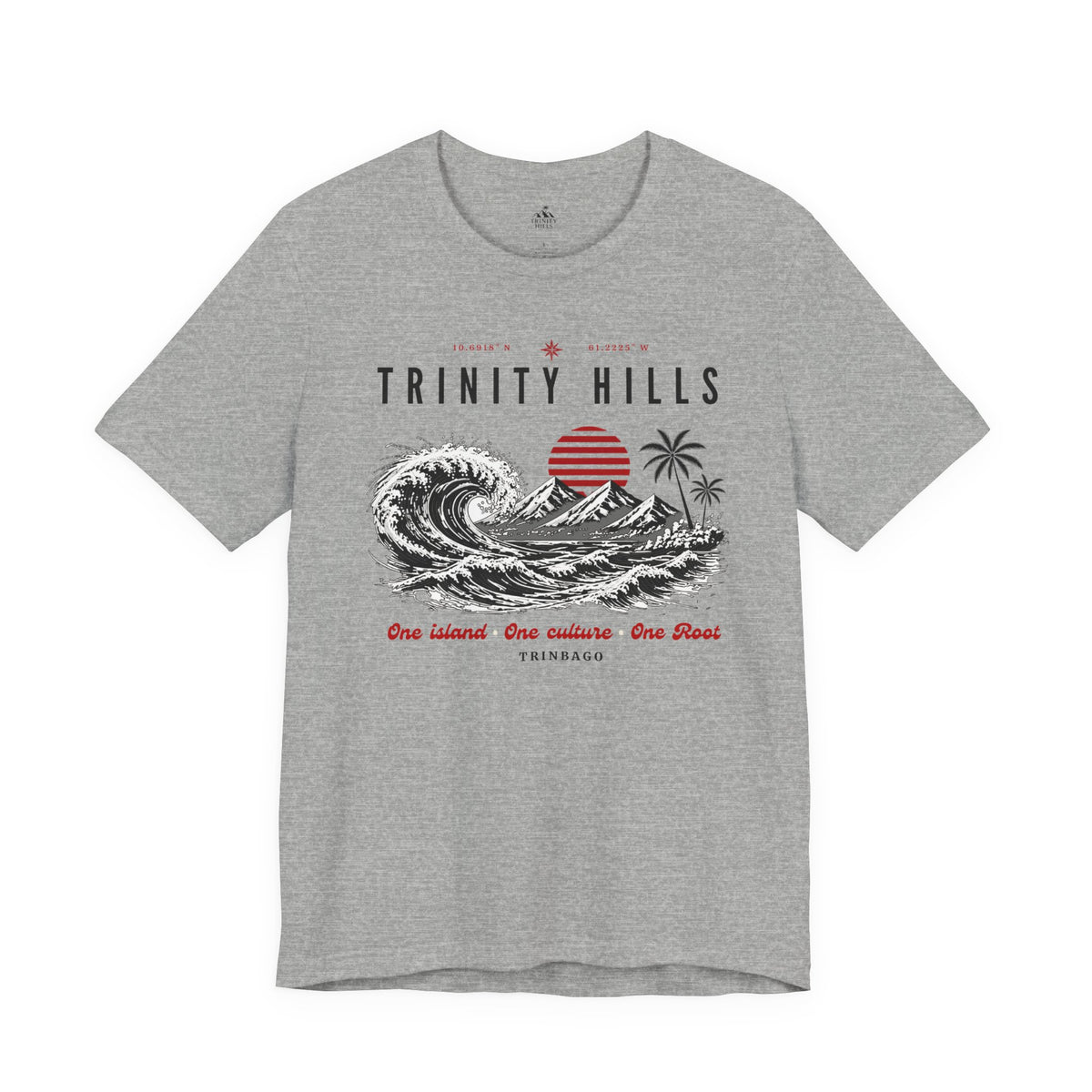Trinity Hills Beach Tee — Retro Tropical Surf Graphic T-Shirt