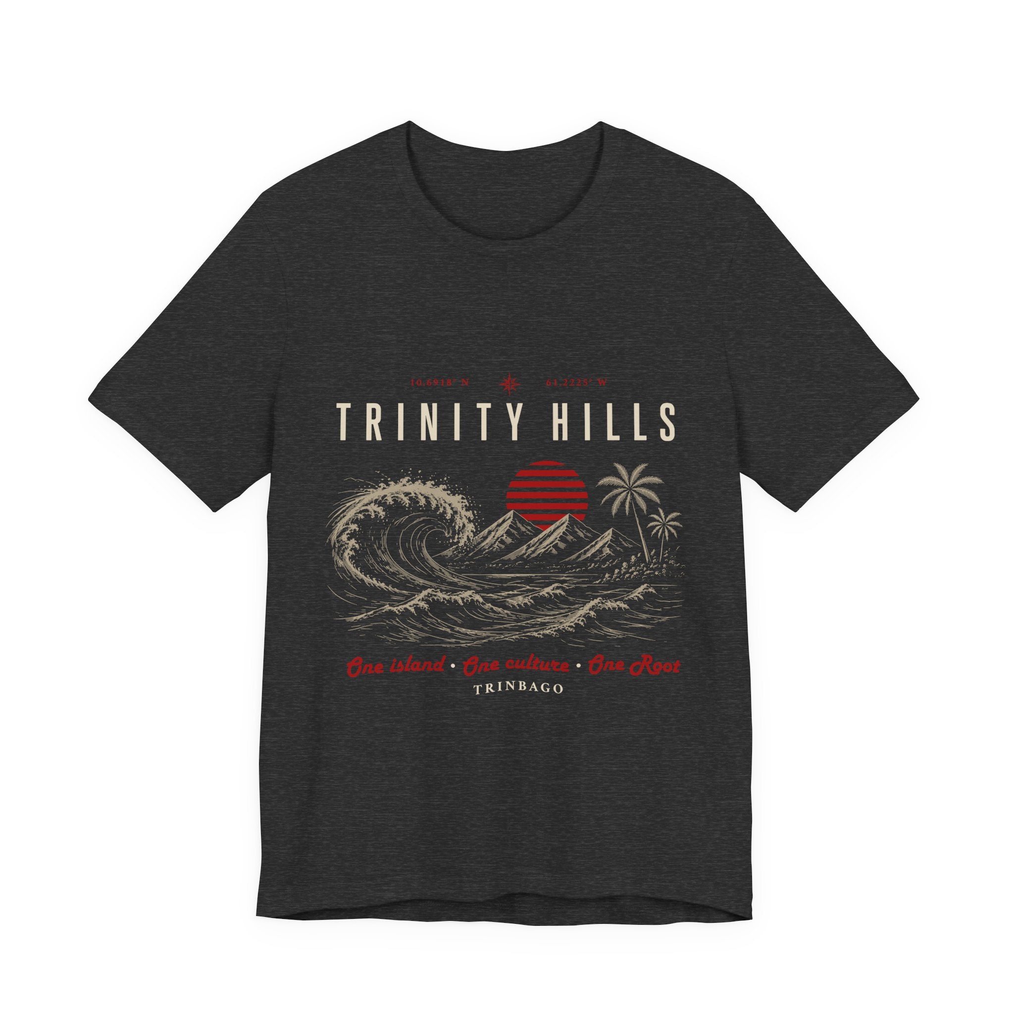 Trinity Hills Beach Tee — Retro Tropical Surf Graphic T-Shirt