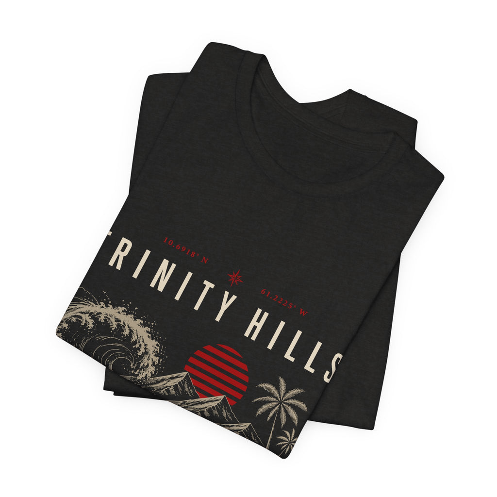 Trinity Hills Beach Tee — Retro Tropical Surf Graphic T-Shirt