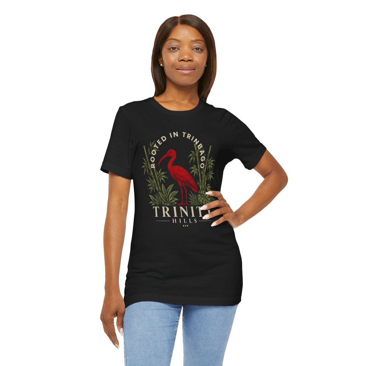 Trinity Hills Trinidad Heron Tee - 'Rooted in Trinidad' Graphic T-Shirt