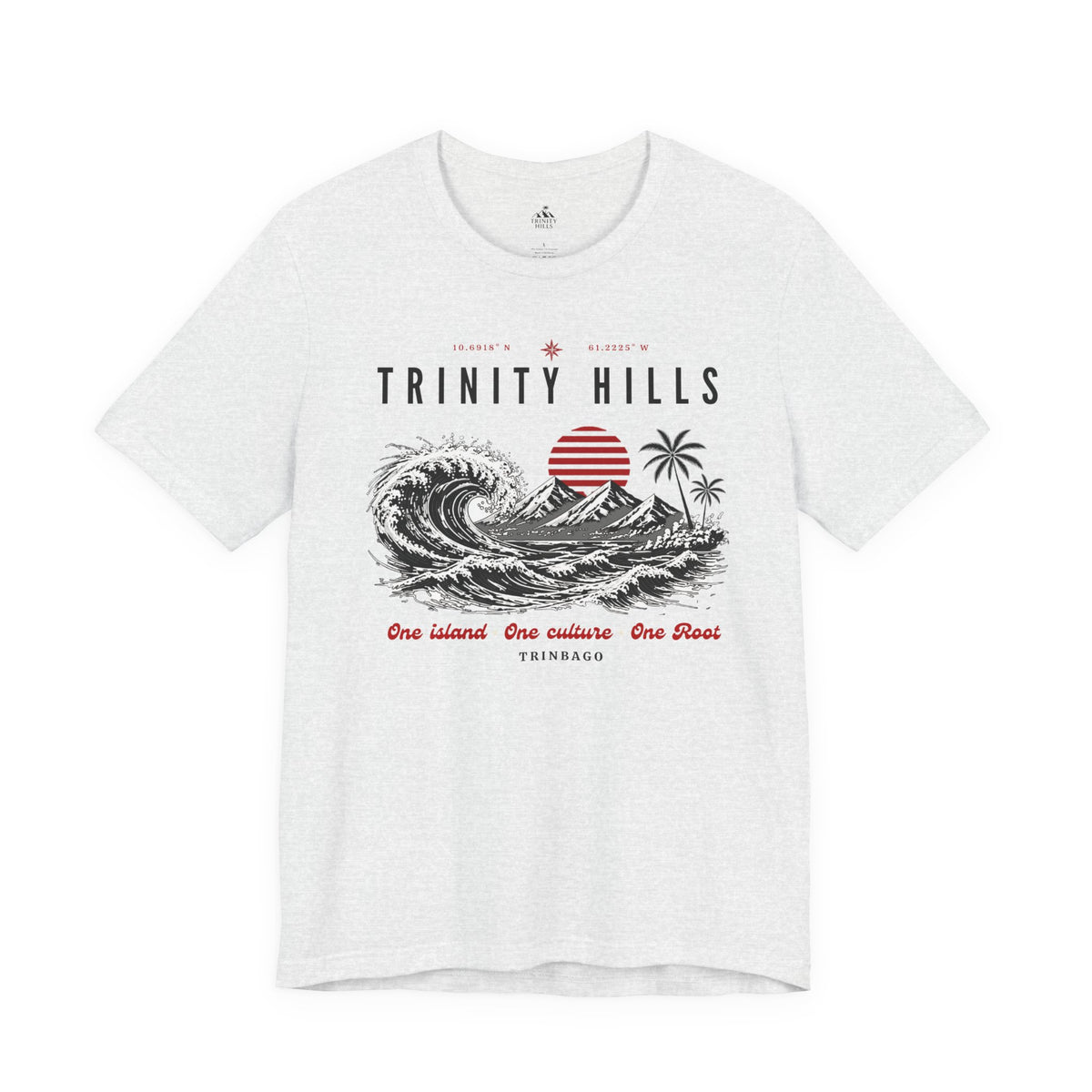 Trinity Hills Beach Tee — Retro Tropical Surf Graphic T-Shirt