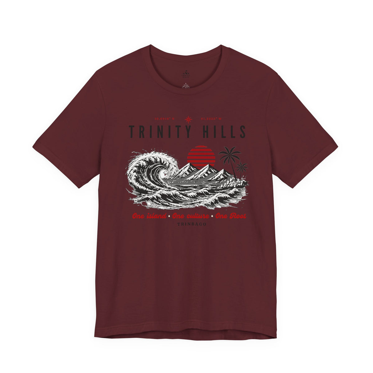 Trinity Hills Beach Tee — Retro Tropical Surf Graphic T-Shirt