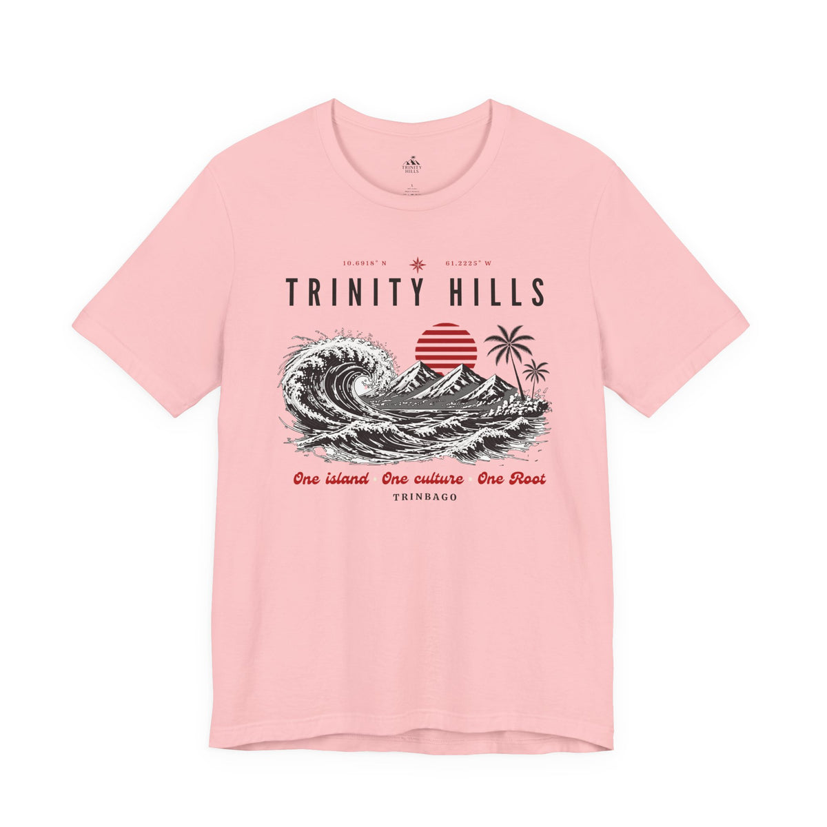 Trinity Hills Beach Tee — Retro Tropical Surf Graphic T-Shirt