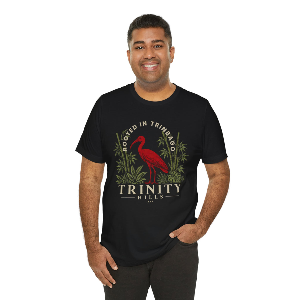 Trinity Hills Trinidad Heron Tee - 'Rooted in Trinidad' Graphic T-Shirt