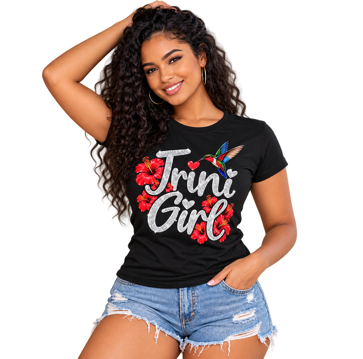Trini Girl T-shirt female model front view